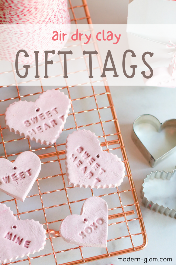 DIY Personalized Air Dry Clay Gift Tags - Modern Glam - DIY